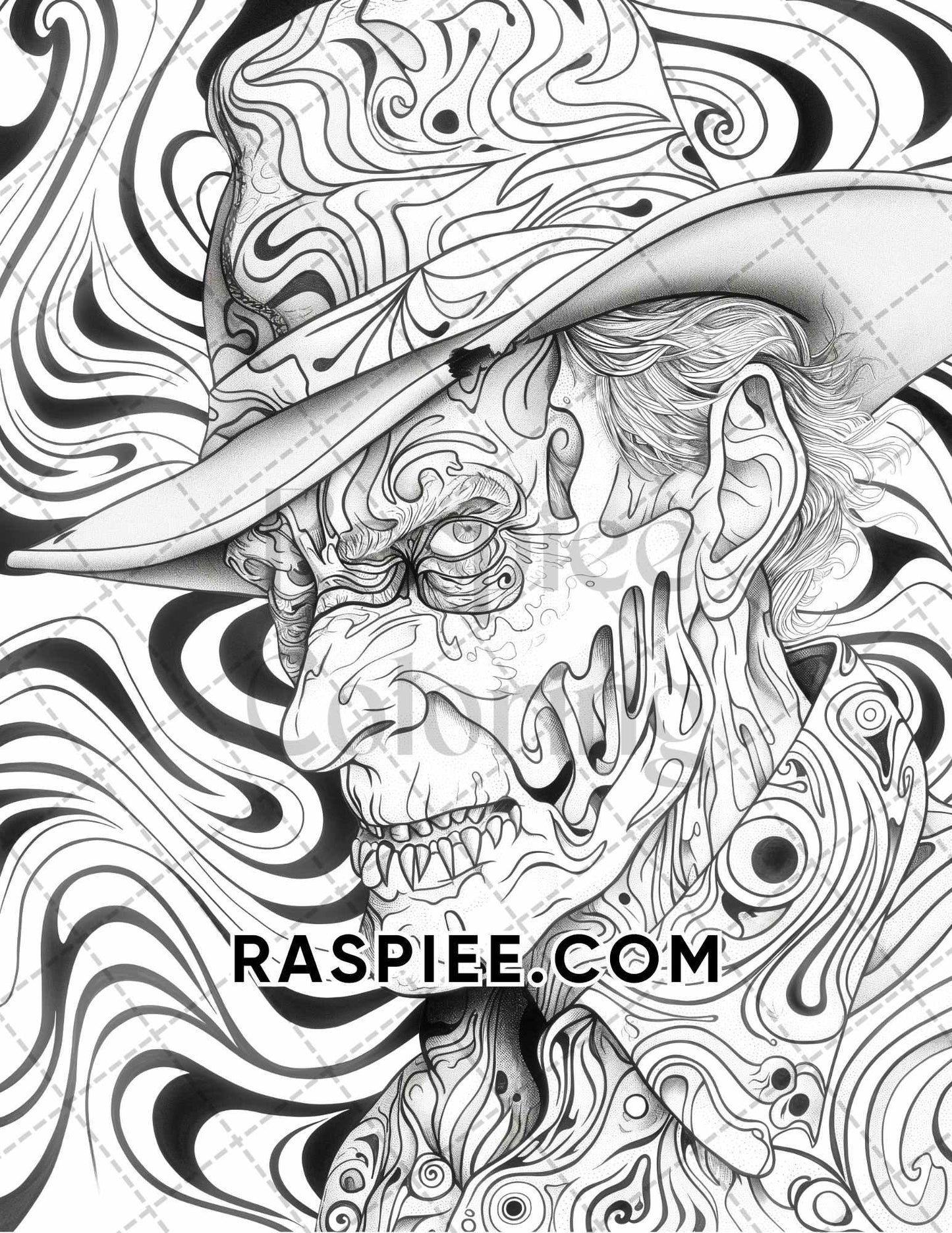 Freak Of Horror Halloween Adult Coloring Pages Printable PDF Instant Download