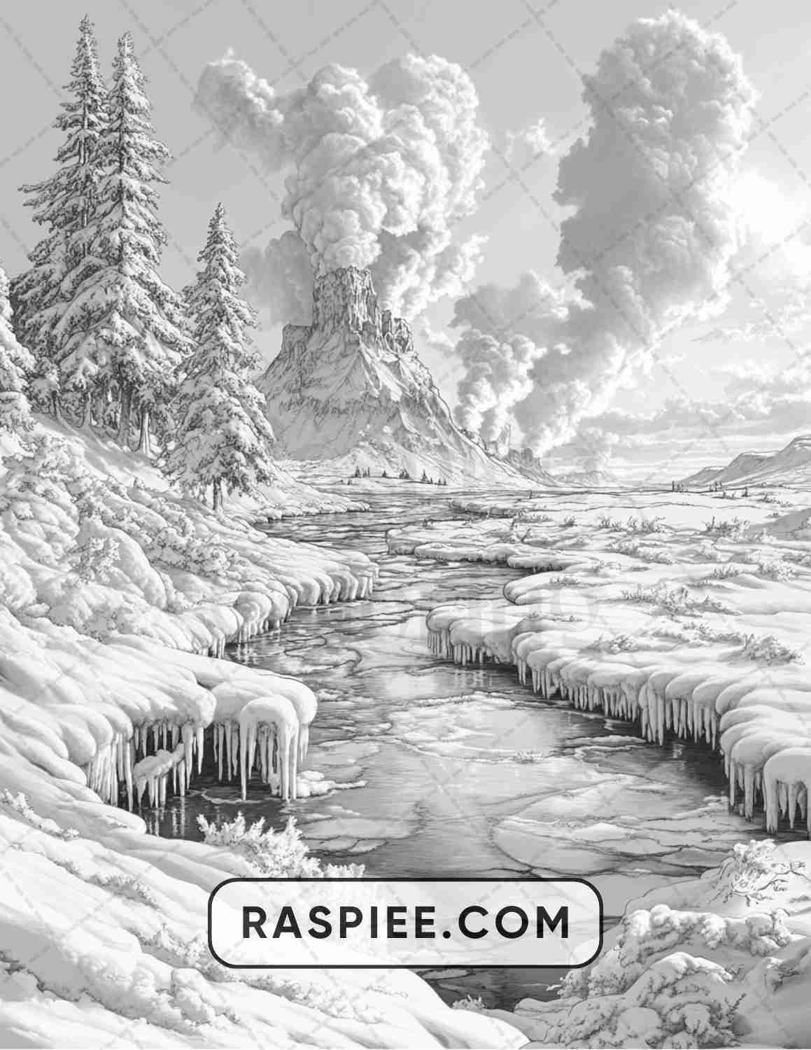 82 Winter Landscapes Adult Coloring Pages