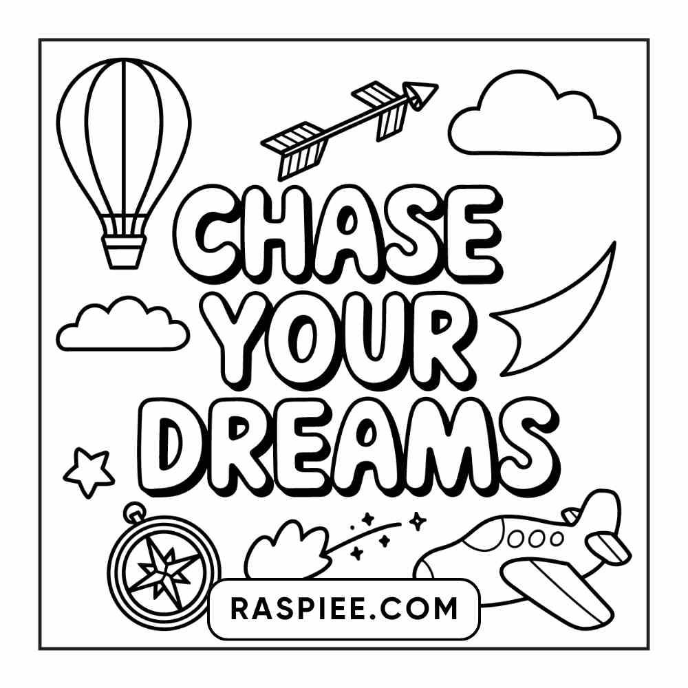 78 Bold and Easy Inspirational Words Coloring Pages Printable PDF Instant Download