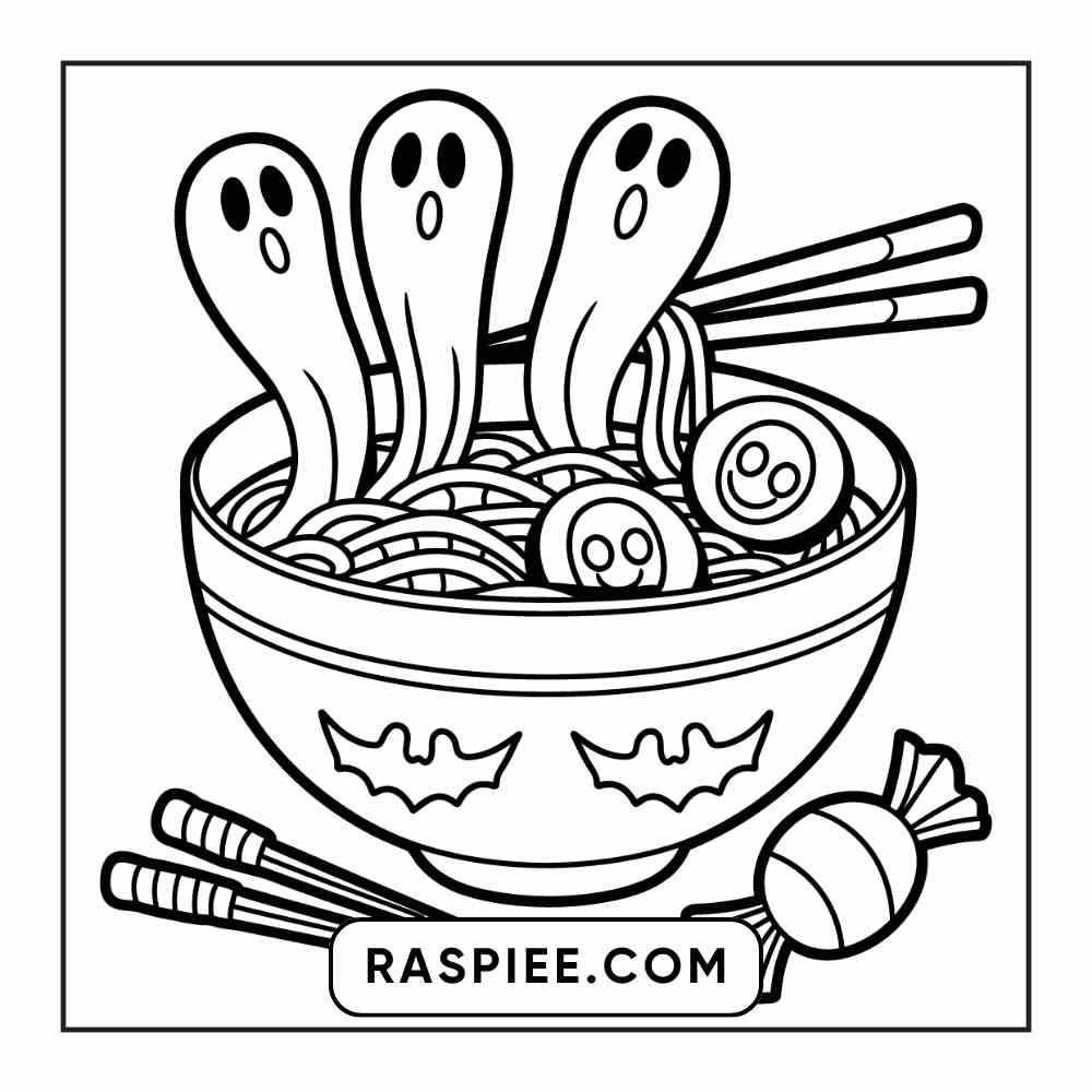 100 Bold Easy Spooky Food & Drinks Coloring Pages Printable PDF Instant Download