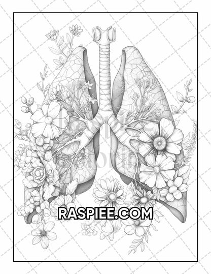 50 Botanical Anatomy Adult Coloring Pages Printable PDF Instant Download