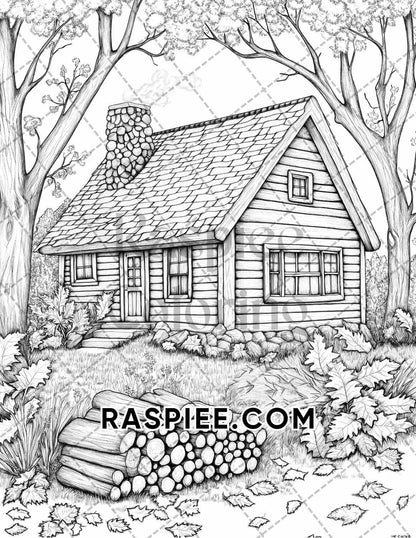 Autumn Charm Adult Coloring Pages Printable PDF Instant Download