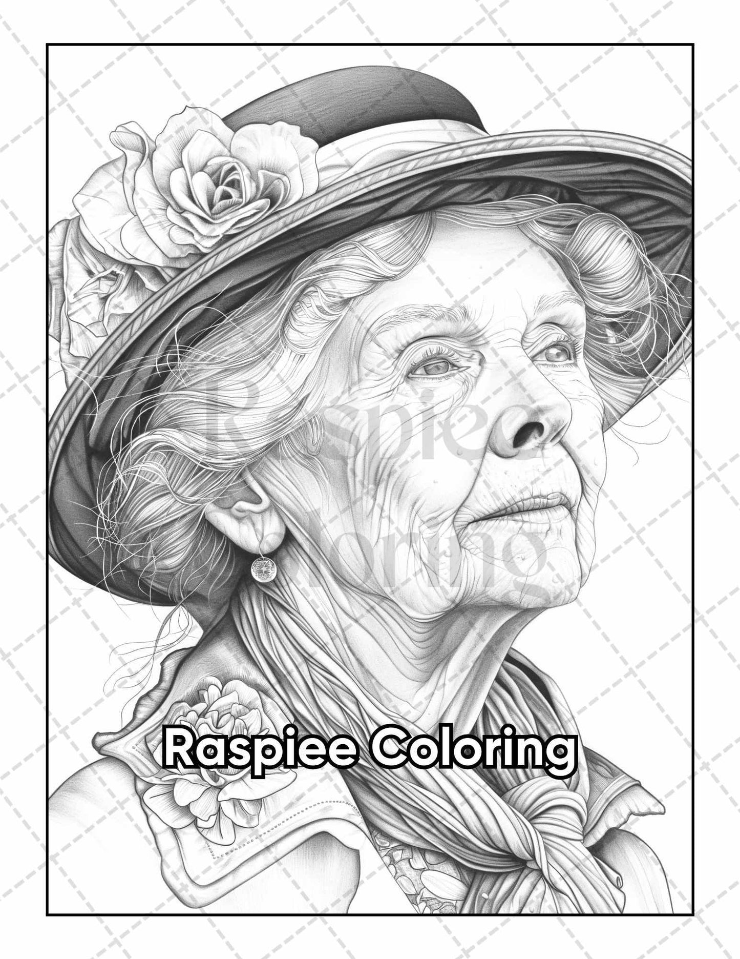 50 Victorian Portrait Adult Coloring Pages Printable PDF Instant Download