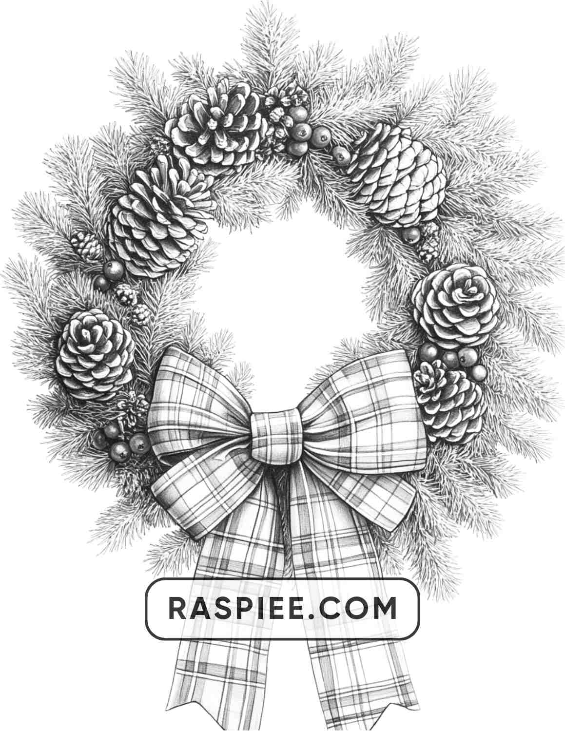 72 Christmas Wreaths Adult Coloring Pages