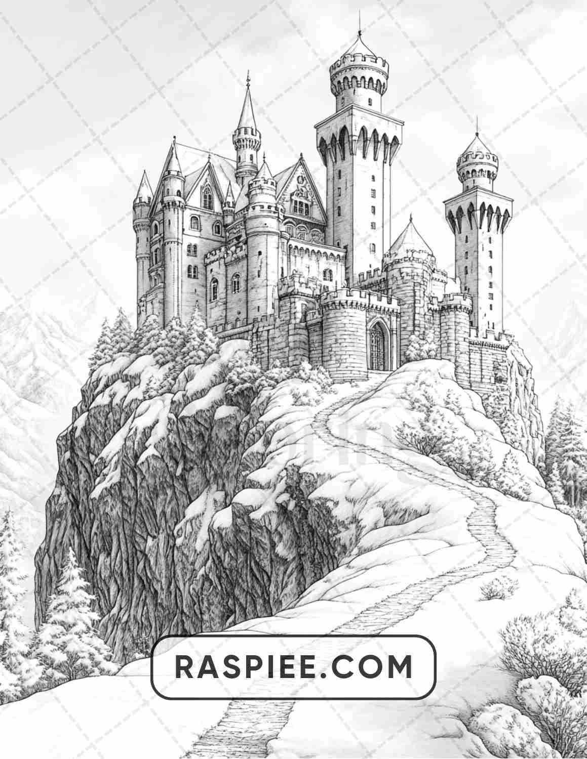 82 Winter Landscapes Adult Coloring Pages