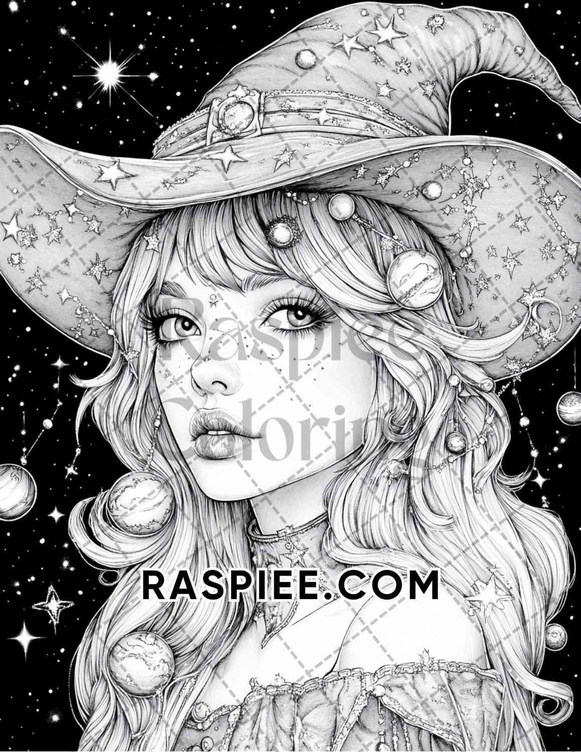 Enchanted Witches Adult Coloring Pages Printable PDF Instant Download