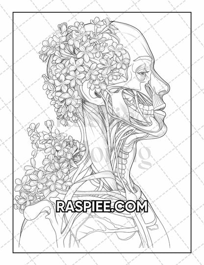 50 Botanical Anatomy Adult Coloring Pages Printable PDF Instant Download