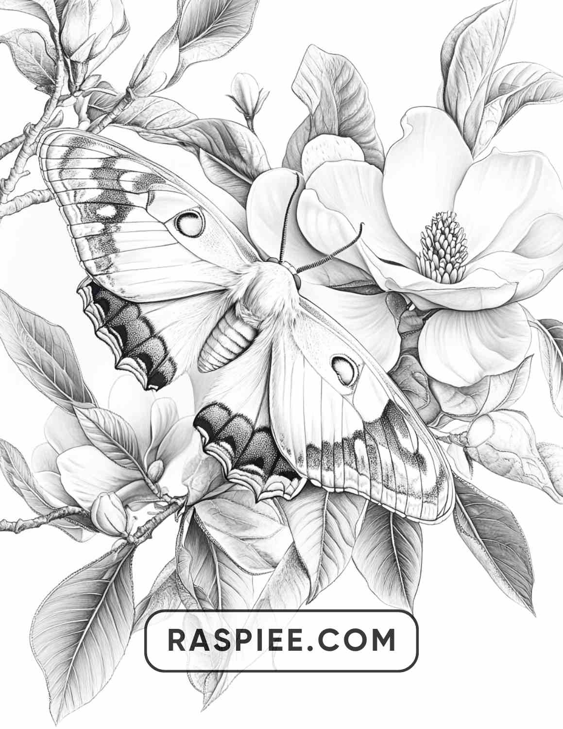 Insects and Flowers Adult Coloring Pages