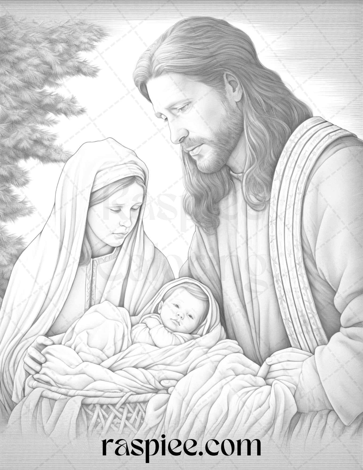 90 Merry Christmas Grayscale Coloring Pages Printable for Adults, PDF File Instant Download