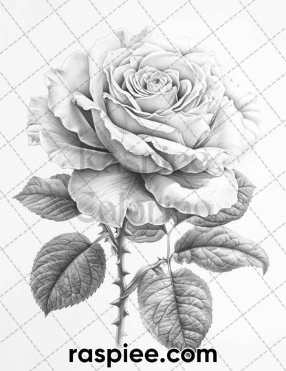 62 Classic American Tattoos Grayscale Adult Coloring Pages, Printable PDF Instant Download