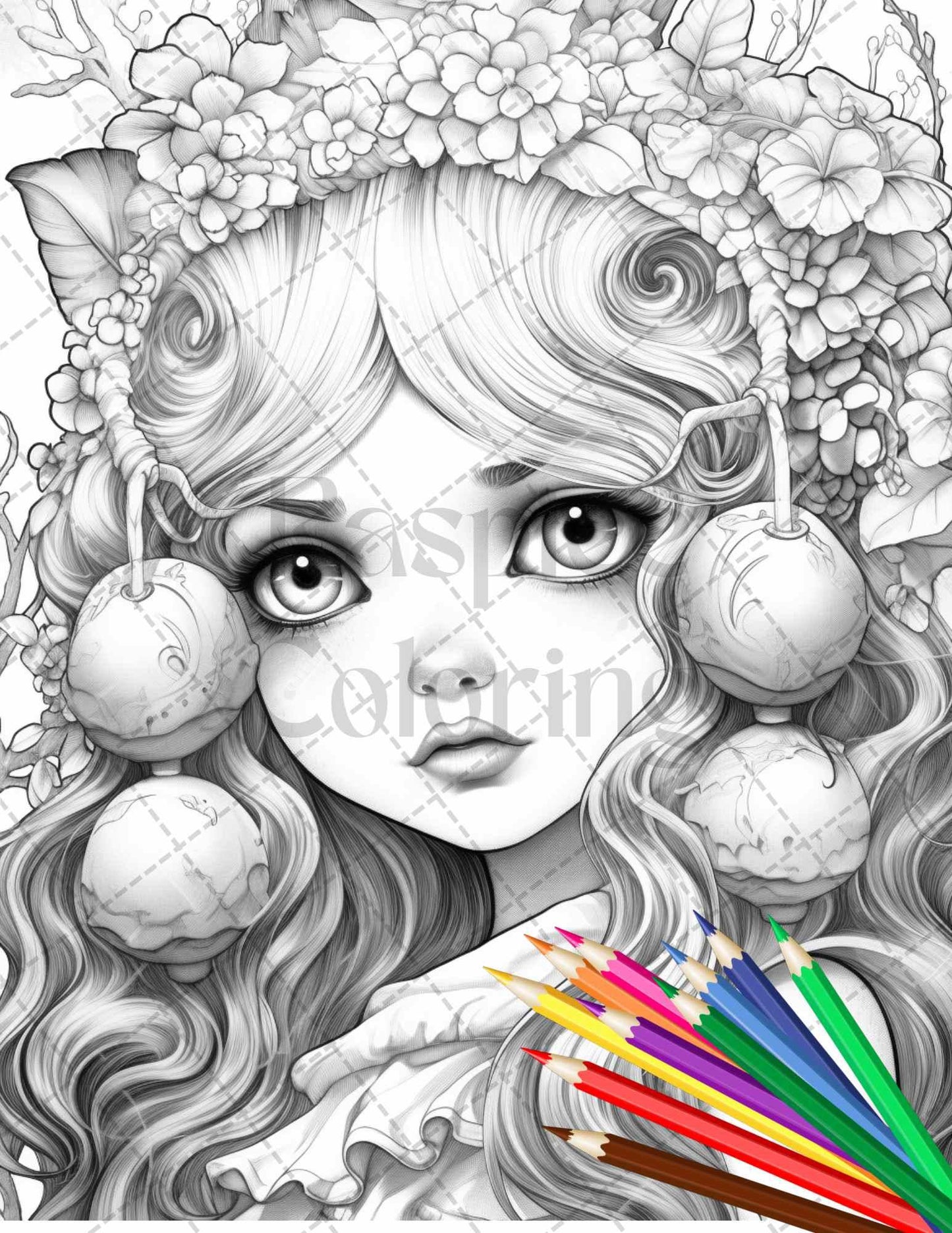 41 Adorable Gnome Girls Grayscale Coloring Pages Printable for Adults and Kids, PDF File Instant Download