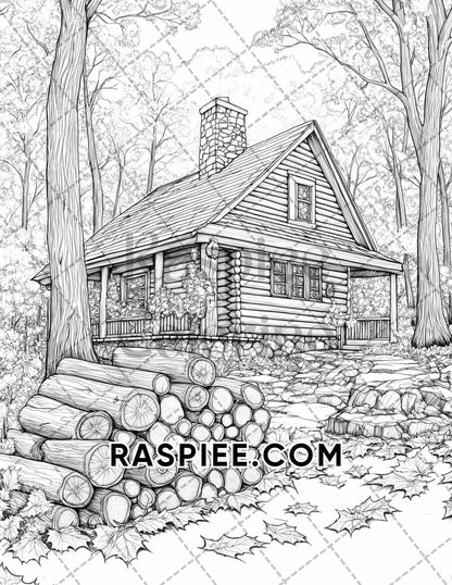 Autumn Charm Adult Coloring Pages Printable PDF Instant Download