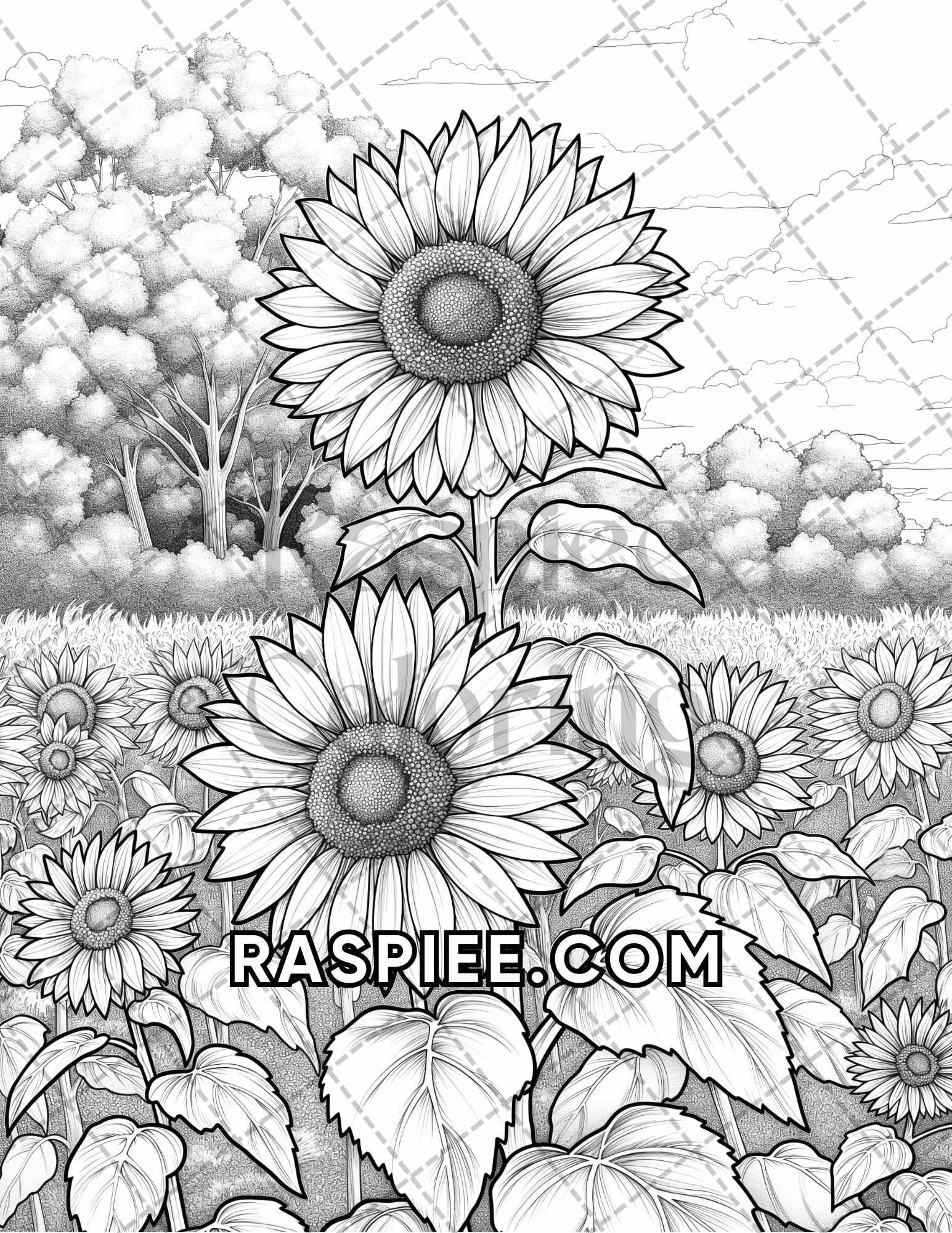 60 Relaxing Autumn Grayscale Adult Coloring Pages Printable PDF Instant Download