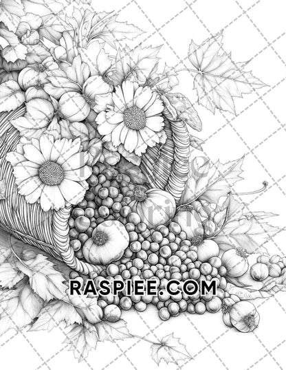 Fall Flowers Adult Coloring Pages Printable PDF Instant Download