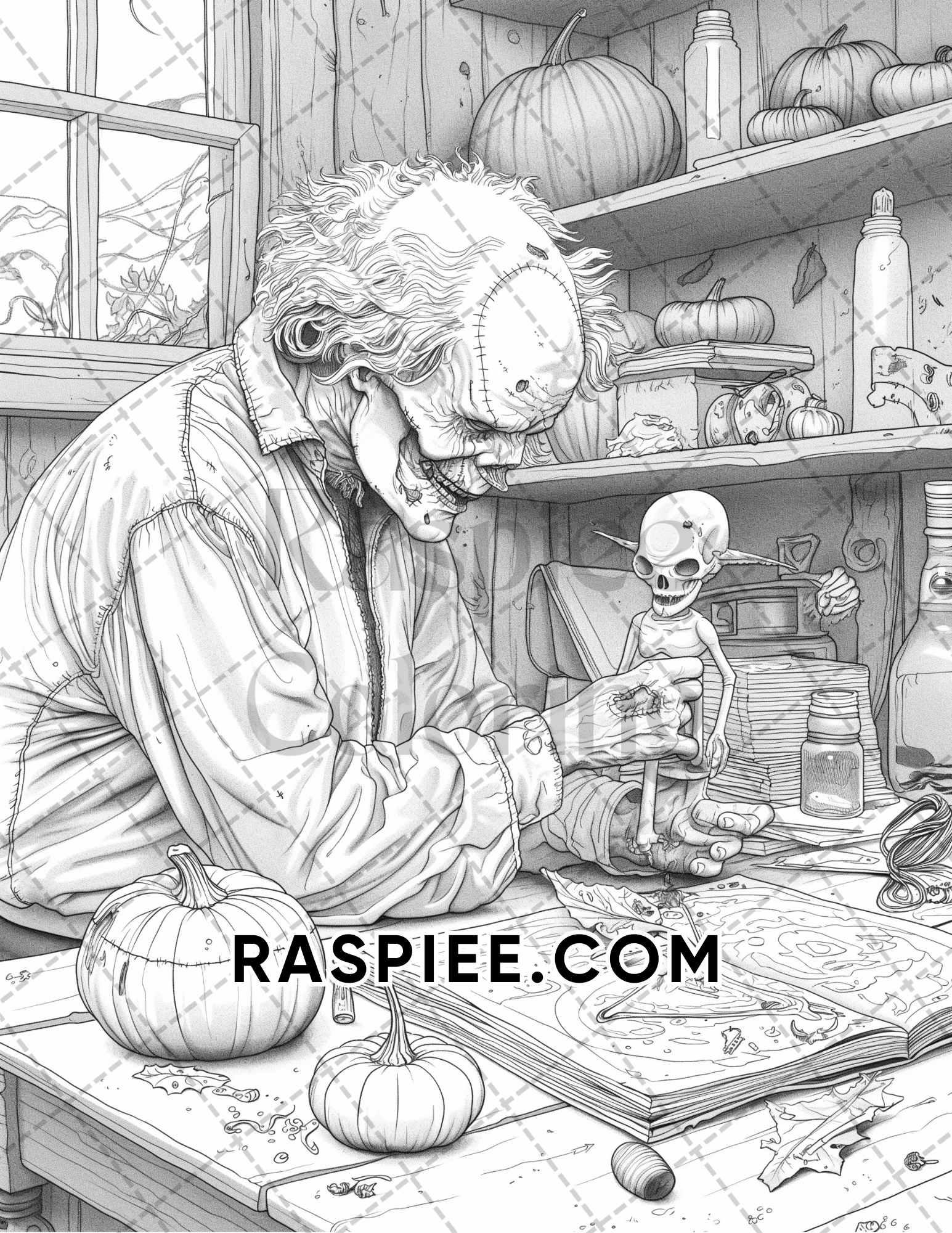Freak Of Horror Halloween Adult Coloring Pages Printable PDF Instant Download