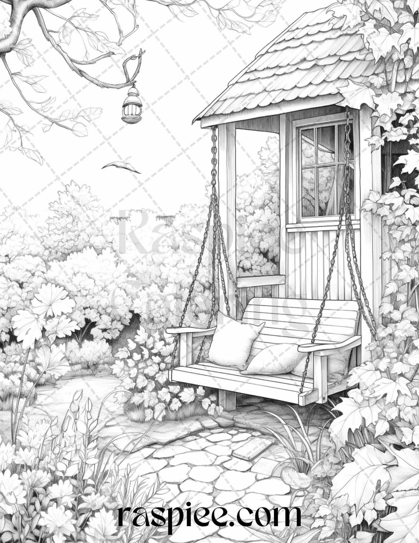 Autumn Vibes Grayscale Coloring Pages Printable for Adults, PDF File Instant Download