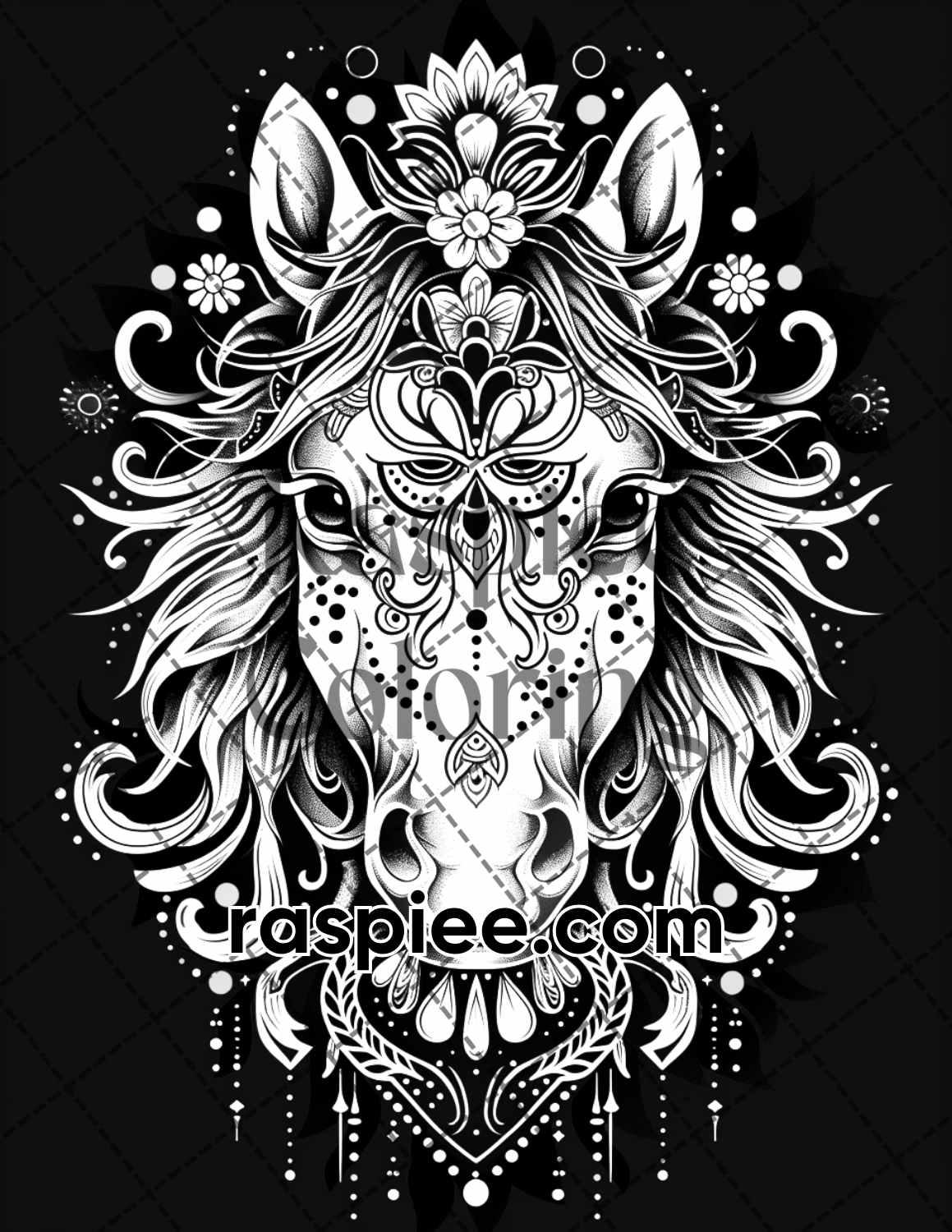 87 Spirit Animals Grayscale Adult Coloring Pages Printable PDF Instant Download