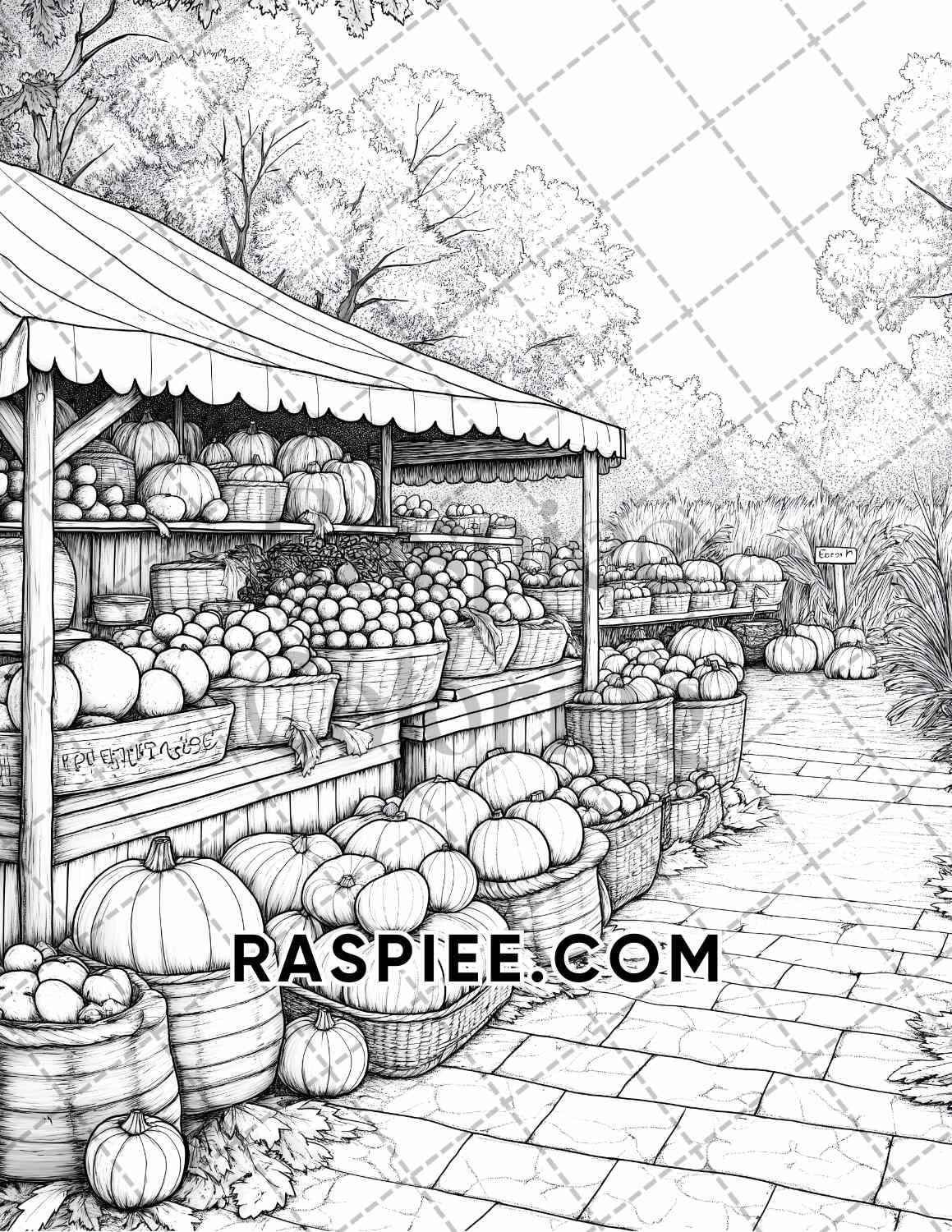 Autumn Charm Adult Coloring Pages Printable PDF Instant Download