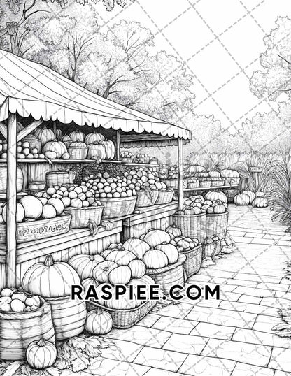 Autumn Charm Adult Coloring Pages Printable PDF Instant Download