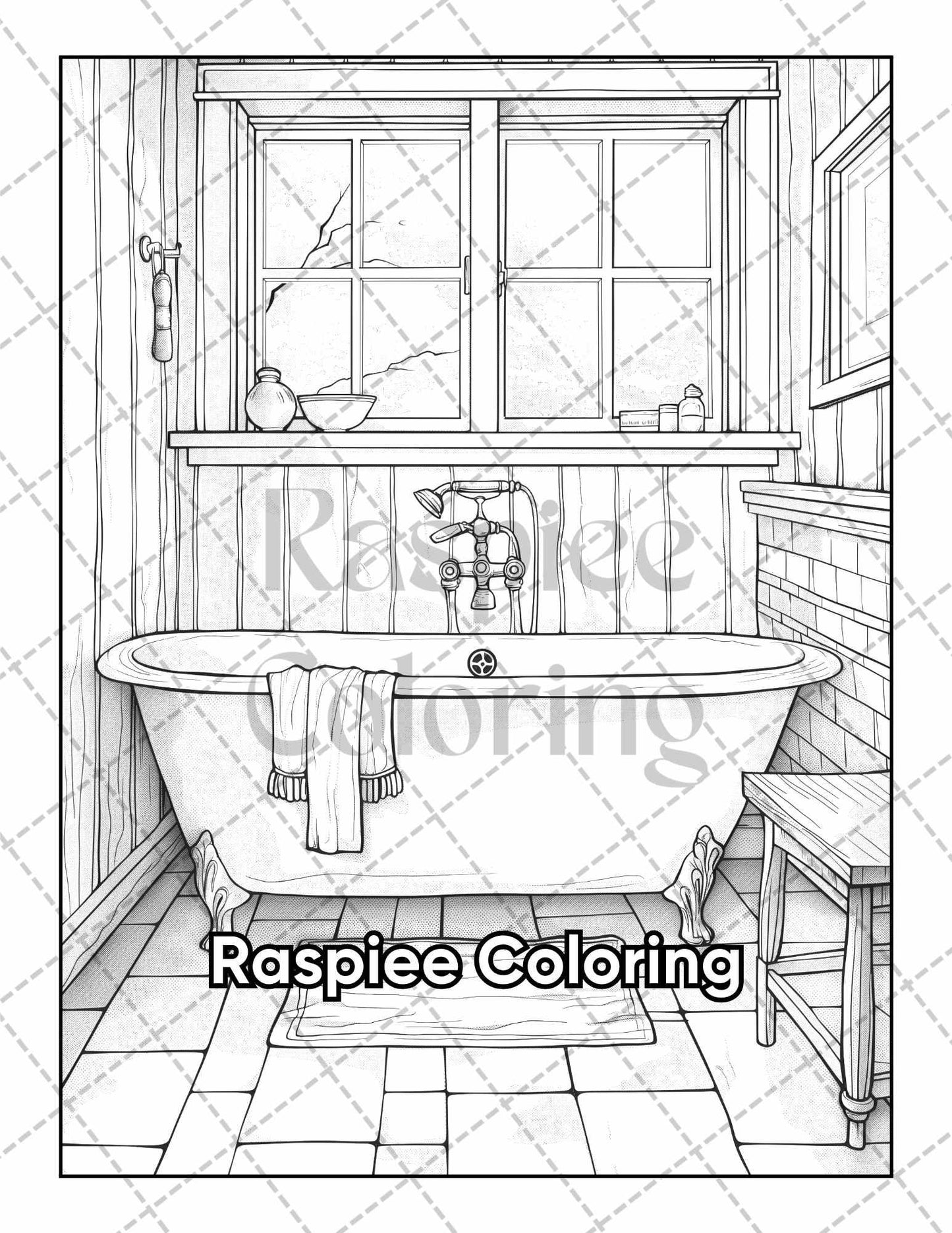 50 Country Farm Scenes Adult Coloring Pages Printable PDF Instant Download