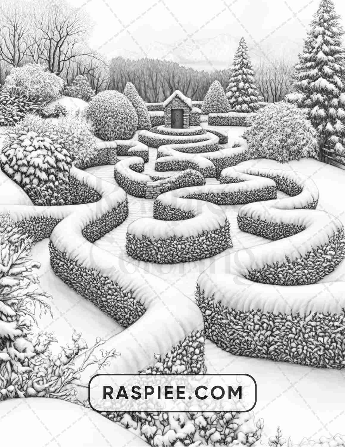 82 Winter Landscapes Adult Coloring Pages