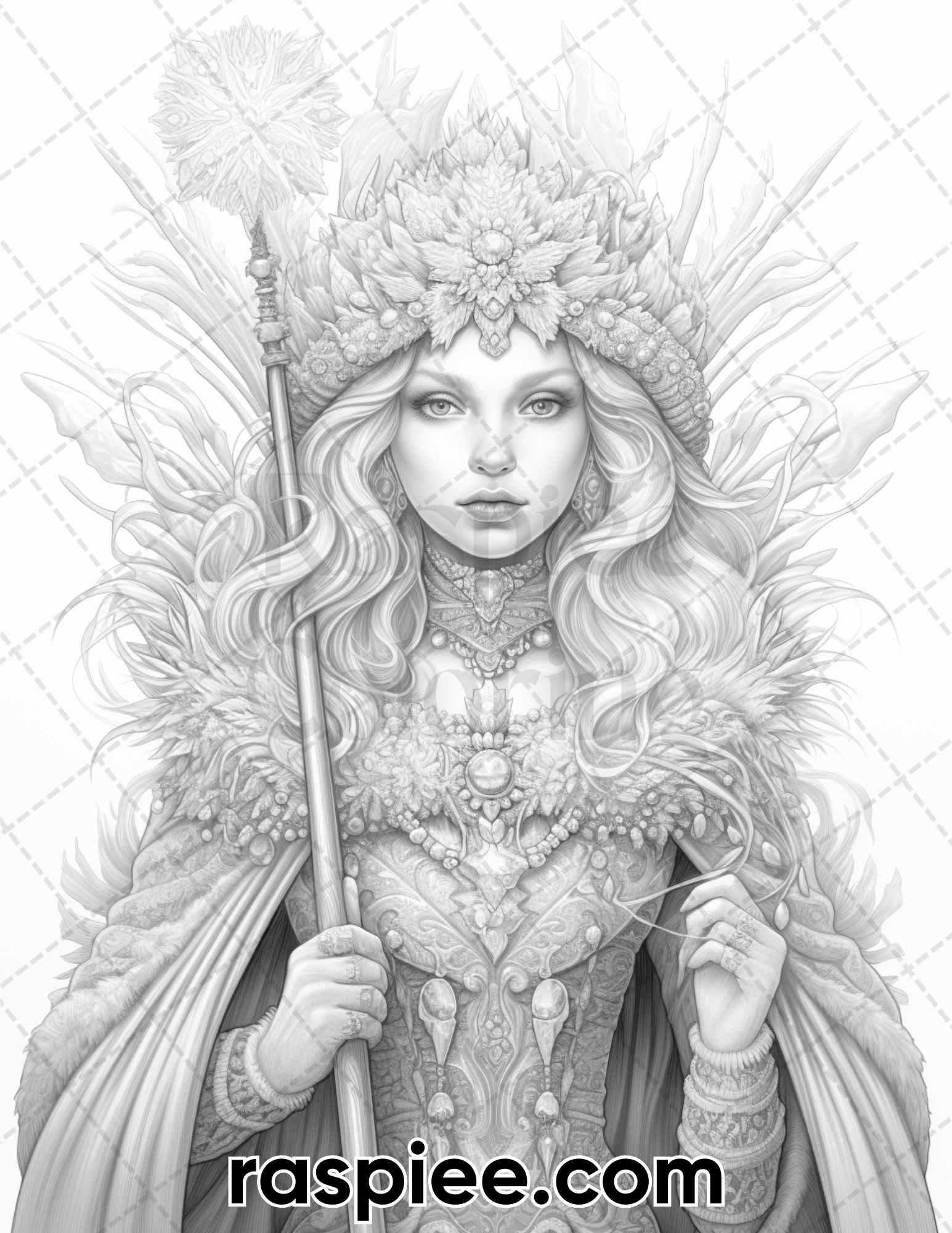 50 Winter Wonderland Grayscale Coloring Pages for Adults, Printable PDF Instant Download
