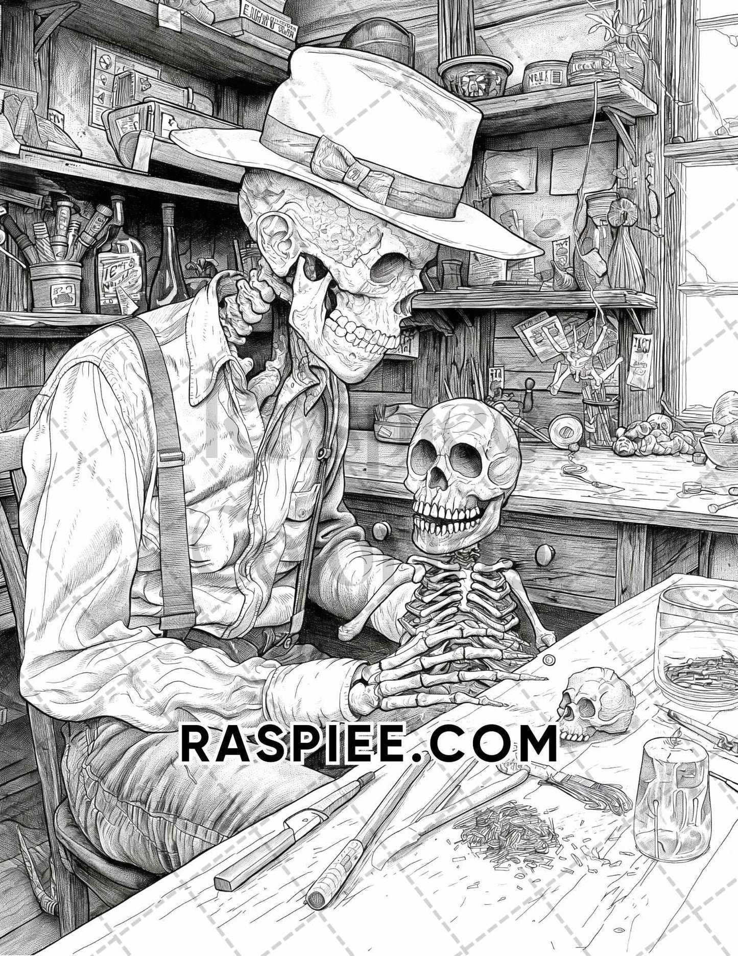 Freak Of Horror Halloween Adult Coloring Pages Printable PDF Instant Download