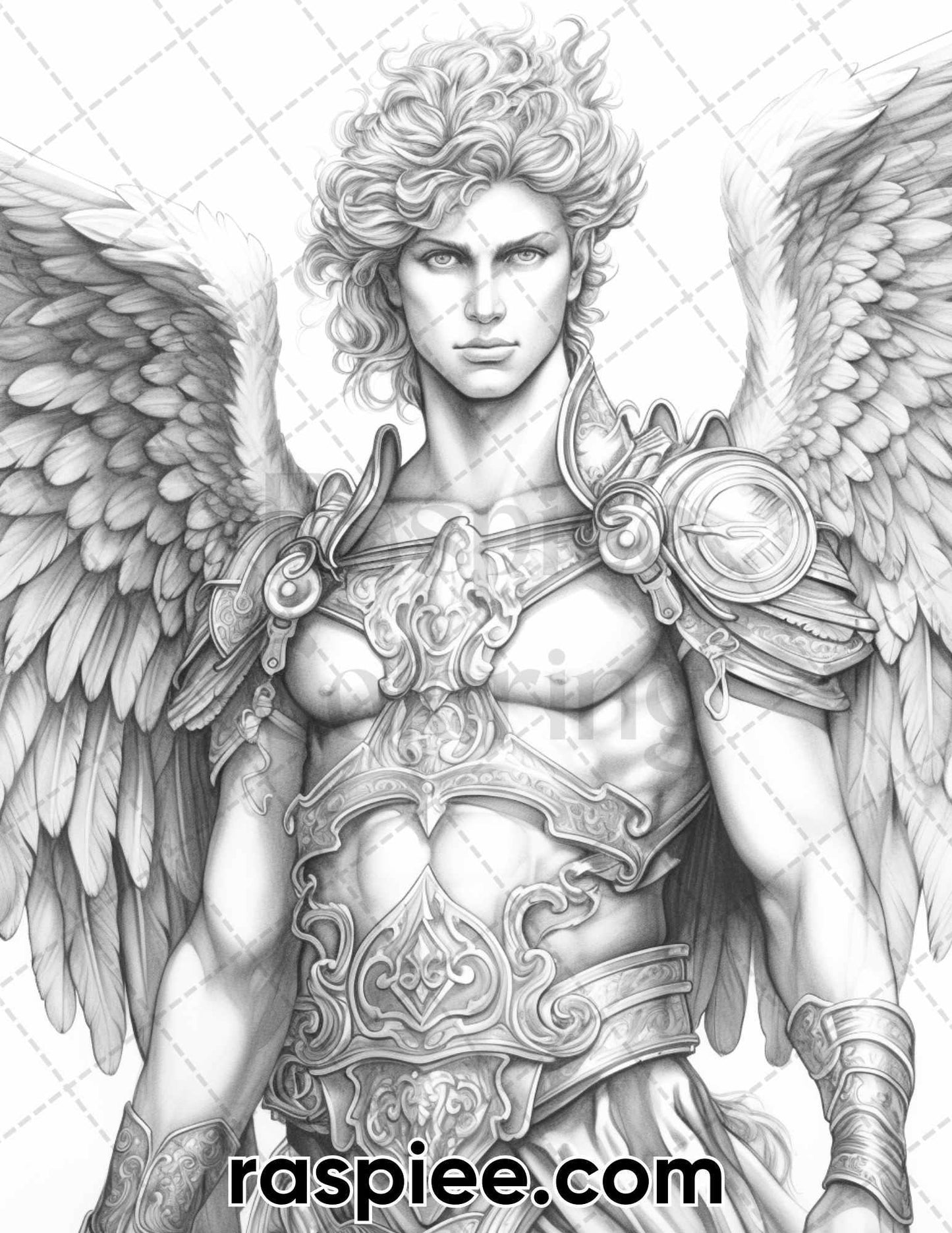 52 Mythology Gods Grayscale Coloring Pages for Adults, Printable PDF Instant Download