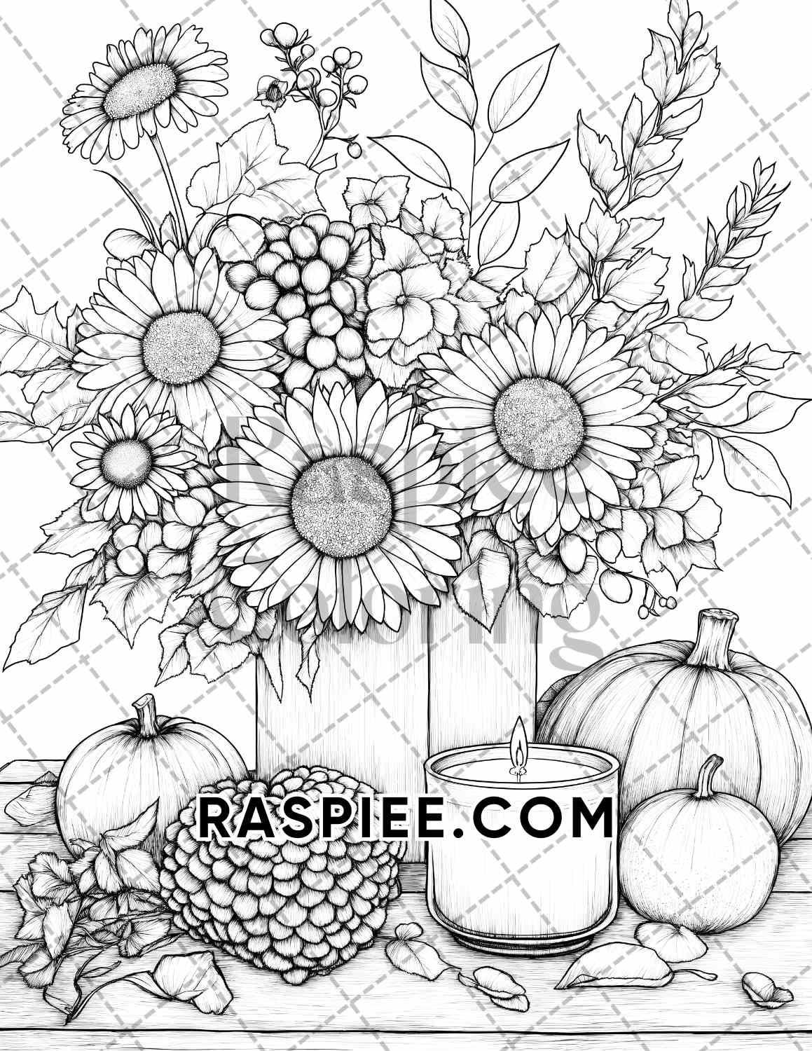 Autumn Charm Adult Coloring Pages Printable PDF Instant Download