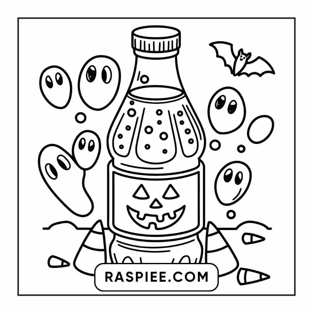 100 Bold Easy Spooky Food & Drinks Coloring Pages Printable PDF Instant Download