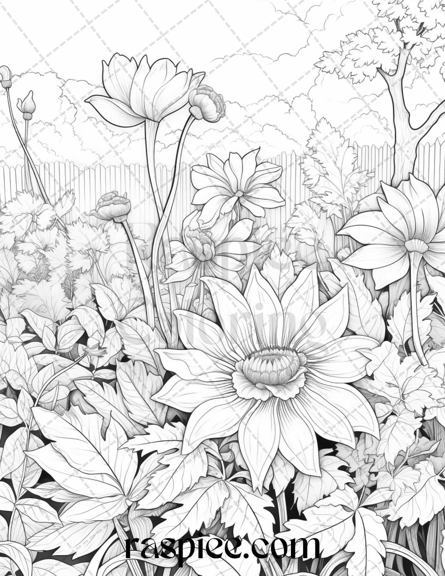 Autumn Vibes Grayscale Coloring Pages Printable for Adults, PDF File Instant Download