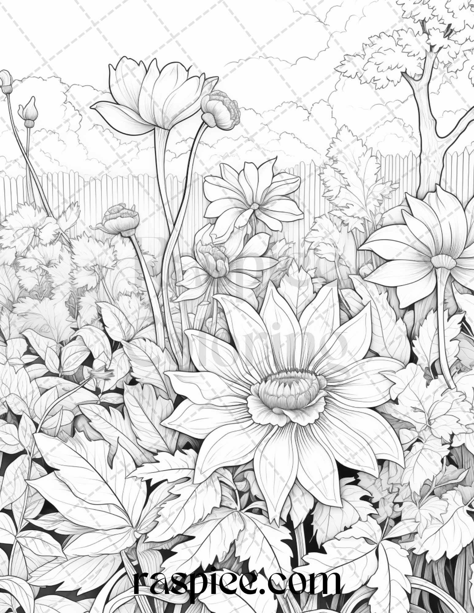 Autumn Vibes Grayscale Coloring Pages Printable for Adults, PDF File Instant Download