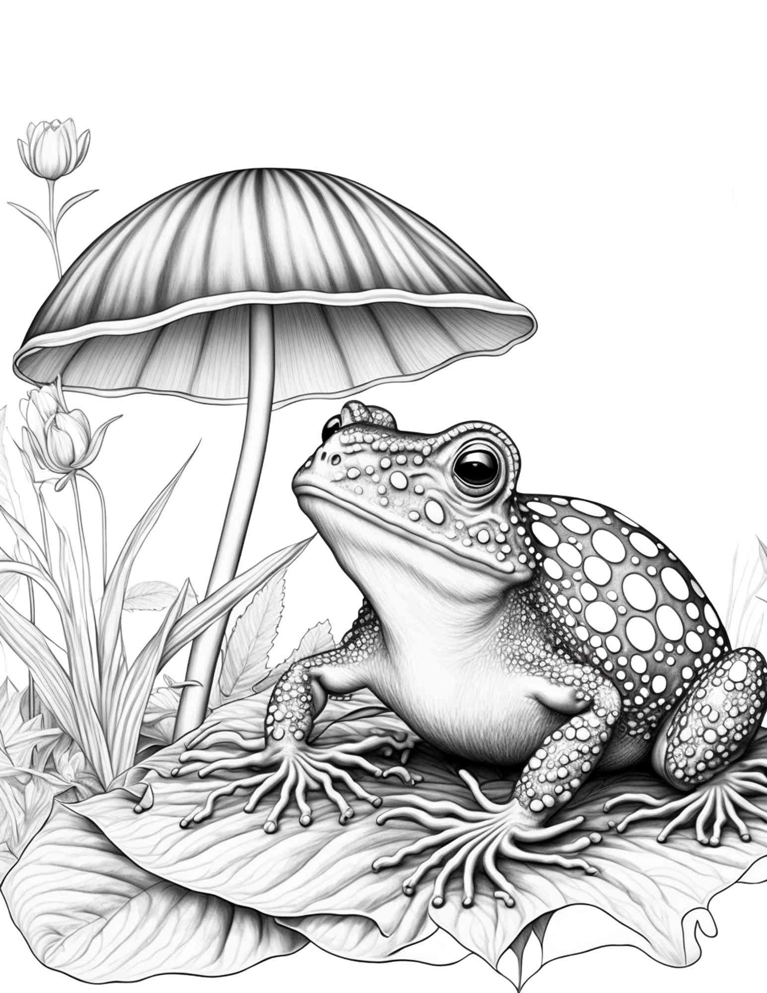 100 Mushroom Forest Coloring Pages Printable for Adults and Kids, Grayscale Coloring Book, Printable PDF File Instant Download