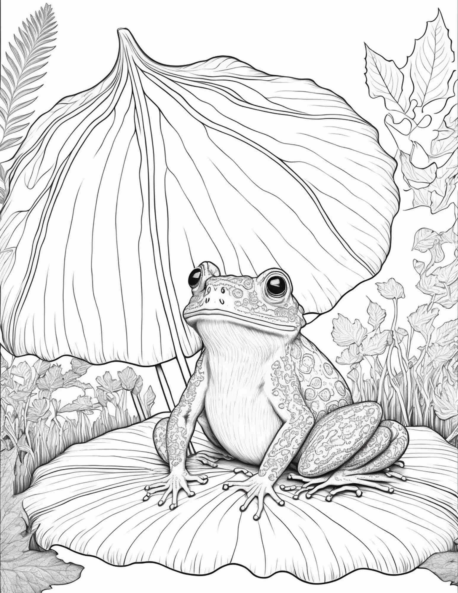 100 Mushroom Forest Coloring Pages Printable for Adults and Kids, Grayscale Coloring Book, Printable PDF File Instant Download