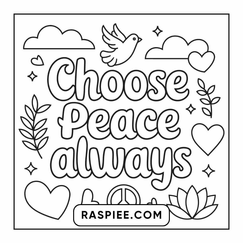 78 Bold and Easy Inspirational Words Coloring Pages Printable PDF Instant Download