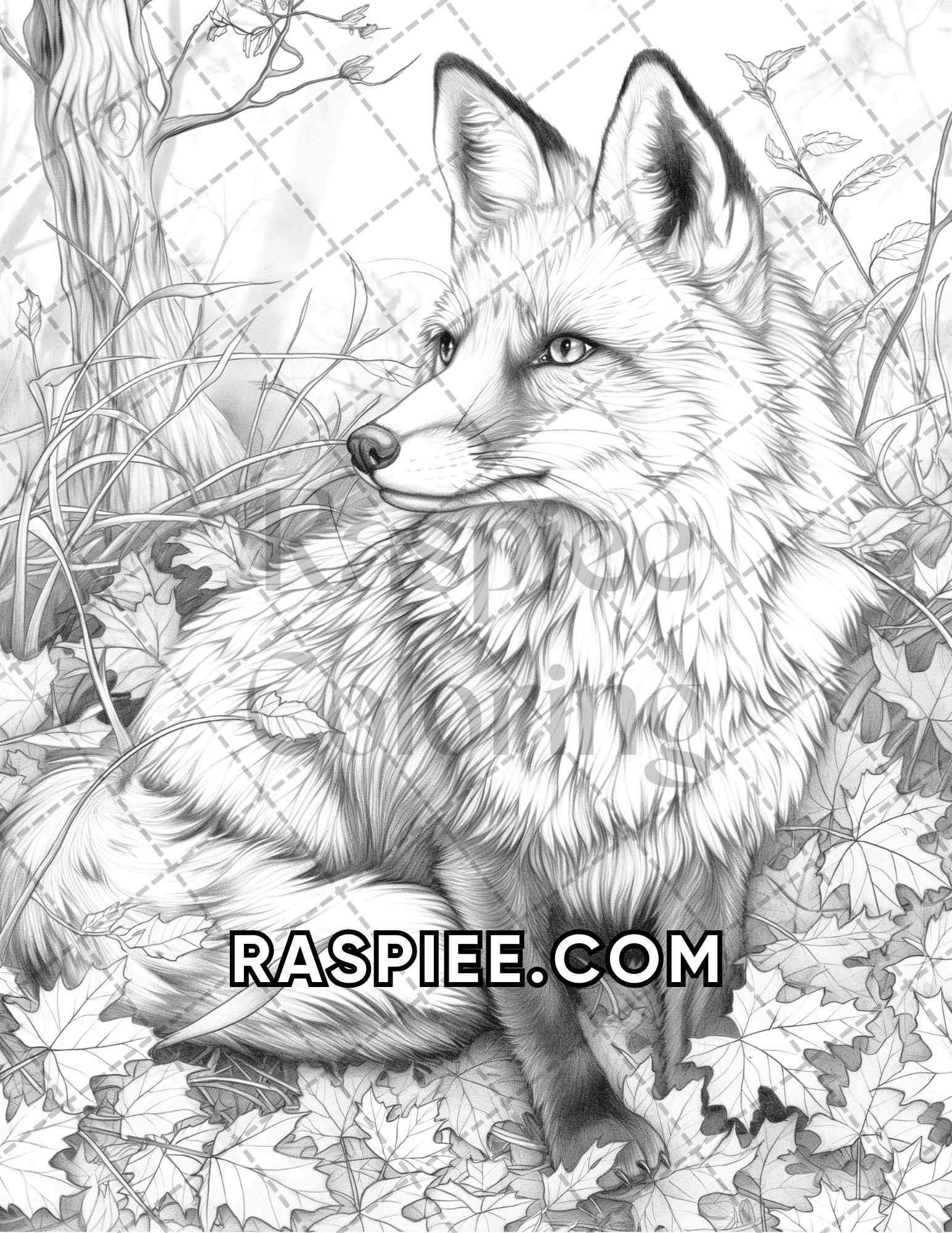 60 Relaxing Autumn Grayscale Adult Coloring Pages Printable PDF Instant Download