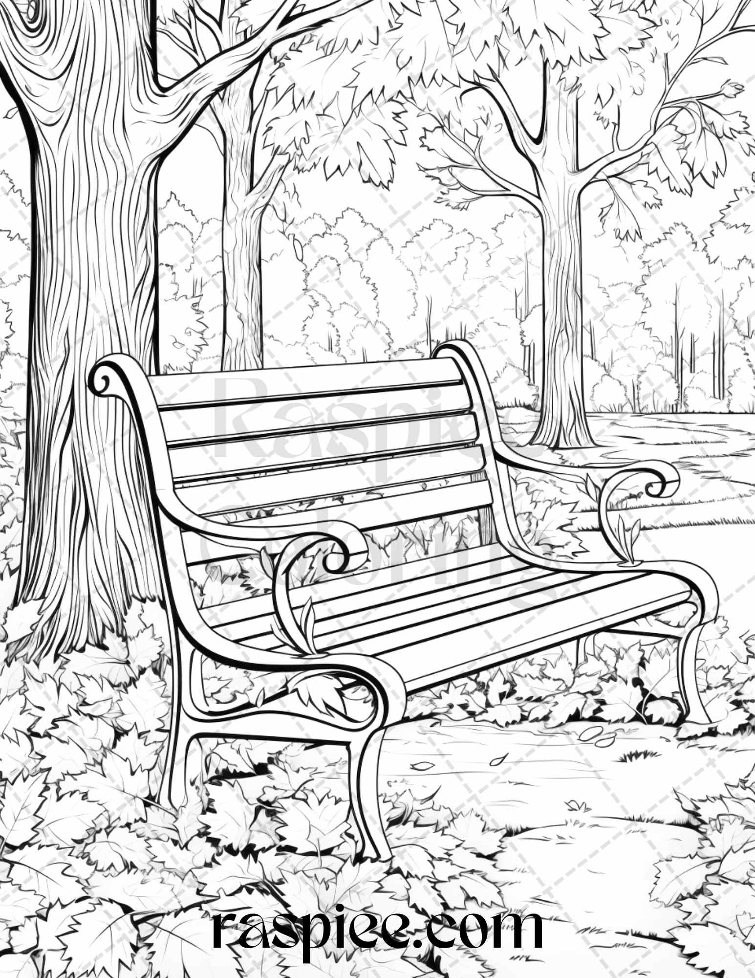 Autumn Vibes Grayscale Coloring Pages Printable for Adults, PDF File Instant Download
