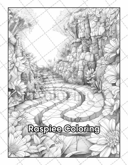 50 Fairyland Adult Coloring Pages Printable PDF Instant Download