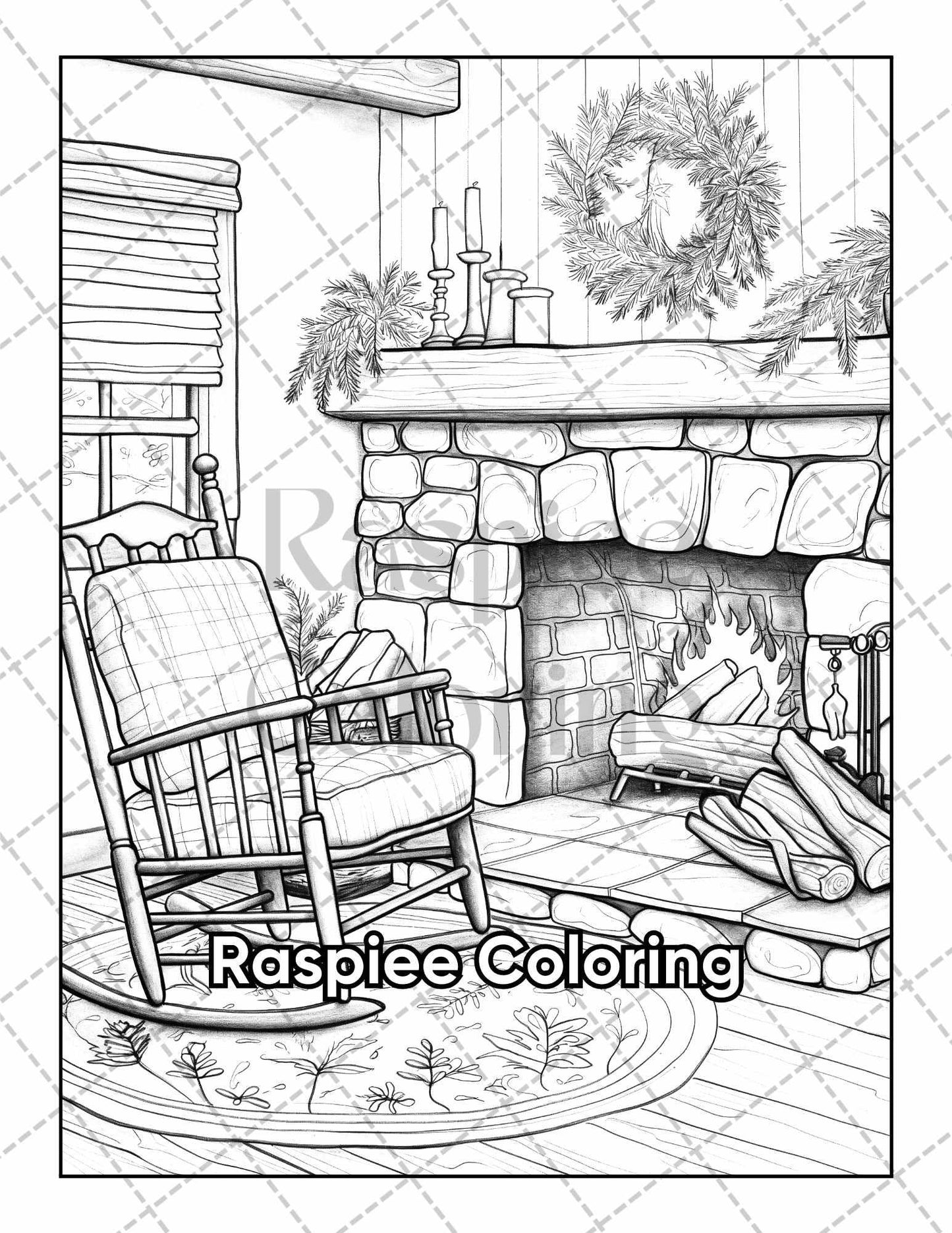 50 Country Farm Scenes Adult Coloring Pages Printable PDF Instant Download
