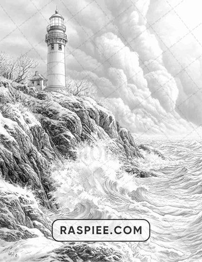 82 Winter Landscapes Adult Coloring Pages