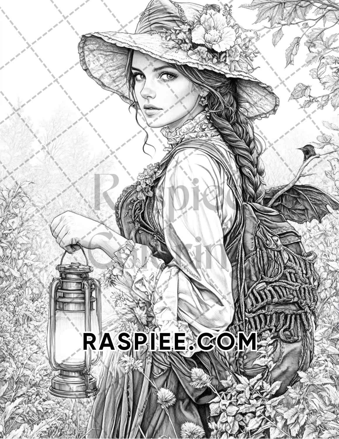 Enchanted Witches Adult Coloring Pages Printable PDF Instant Download