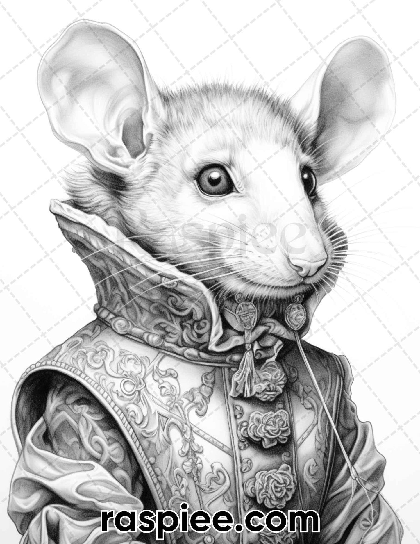 80 Gothic Animals Grayscale Adult Coloring Pages, Printable PDF Instant Download