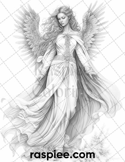 60 Merry Christmas Grayscale Coloring Pages Printable for Adult, Holiday Relaxation Art, PDF File Instant Download