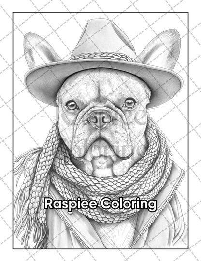 50 Dogs Dressed Up Adult Coloring Pages Printable PDF Instant Download