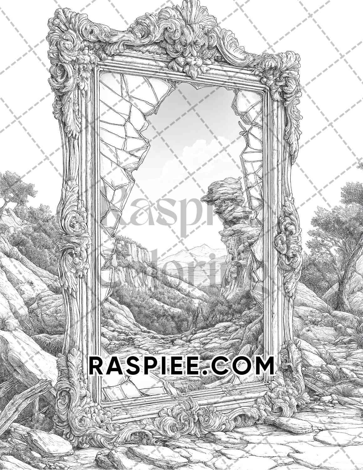 Halloween Surreal Adult Coloring Pages Printable PDF Instant Download
