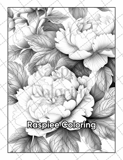 101 Tranquil Blooms Adult Coloring Pages Printable PDF Instant Download