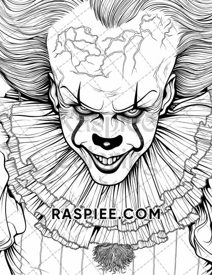 Freak Of Horror Halloween Adult Coloring Pages Printable PDF Instant Download