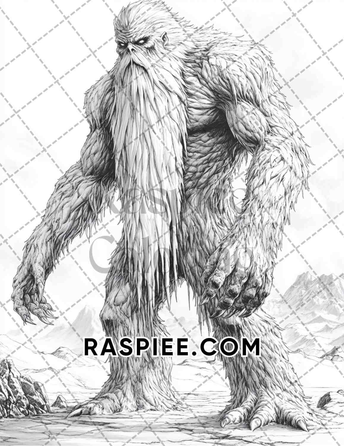 Nightmarish Creatures Halloween Adult Coloring Pages Printable PDF Instant Download