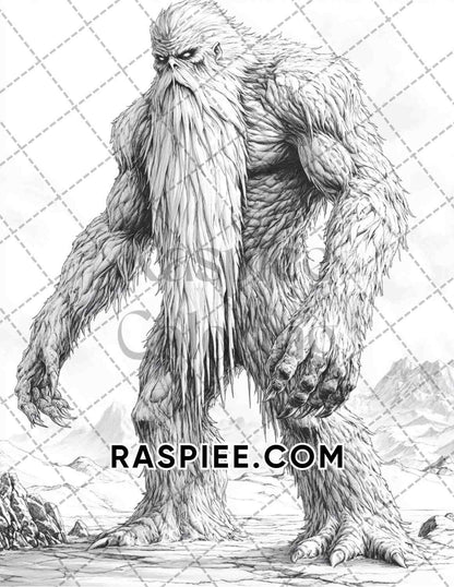 Nightmarish Creatures Halloween Adult Coloring Pages Printable PDF Instant Download