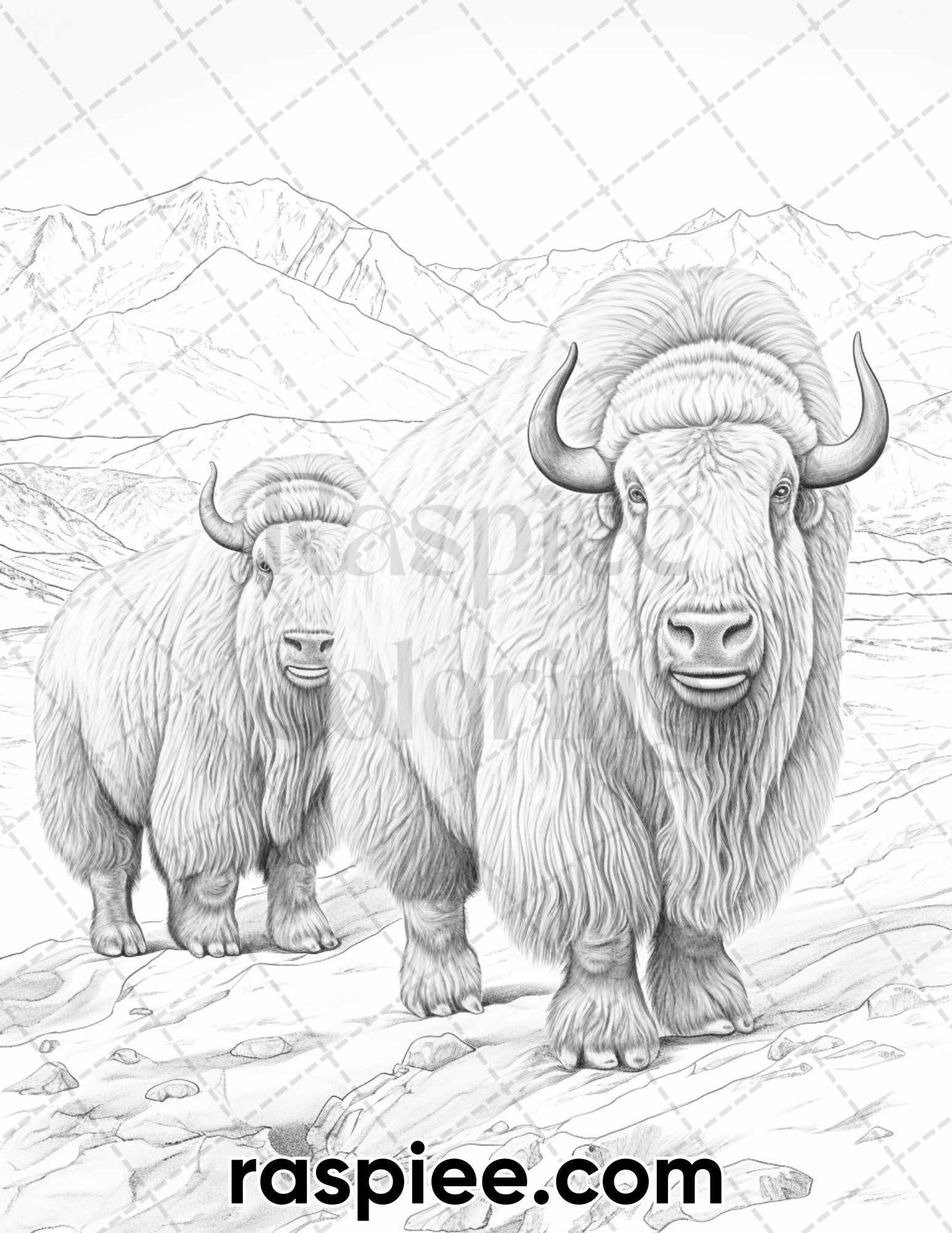 55 Winter Wildlife Grayscale Coloring Pages for Adults, Printable PDF Instant Download